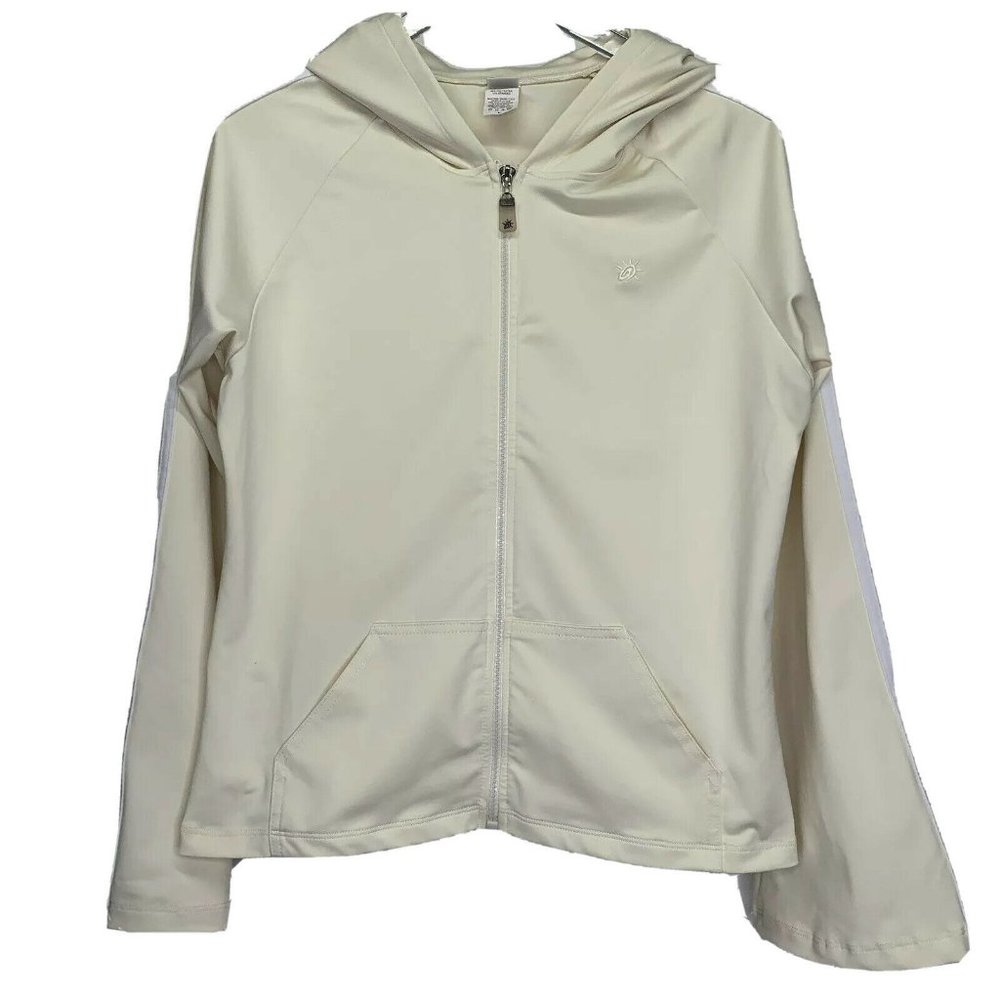 So Sporty Hooded Full Zip Jacket Size L Cream